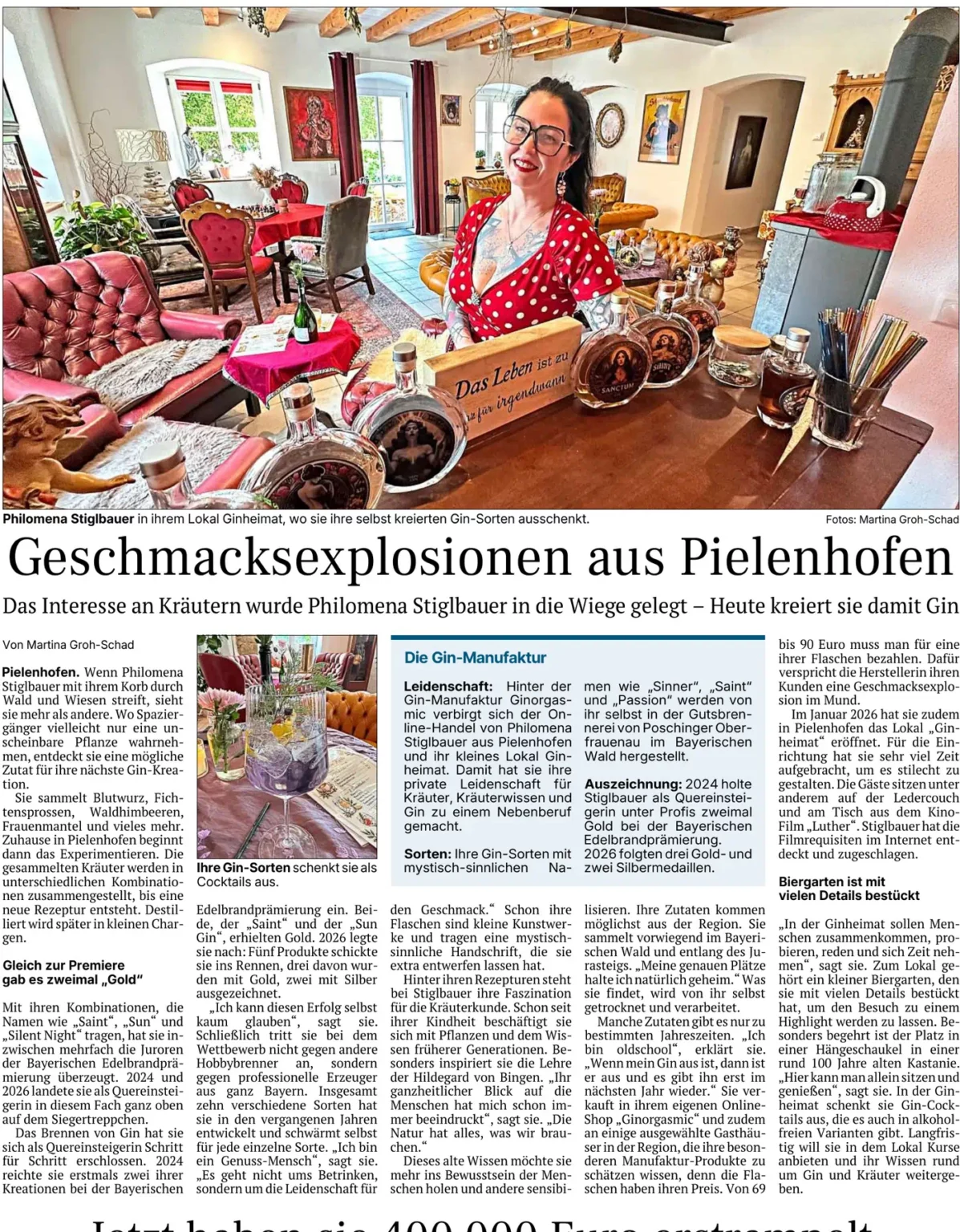 Zeitungsartikel „Geschmacksexplosionen aus Pielenhofen“, Mittelbayerische, 5./6. September 2026